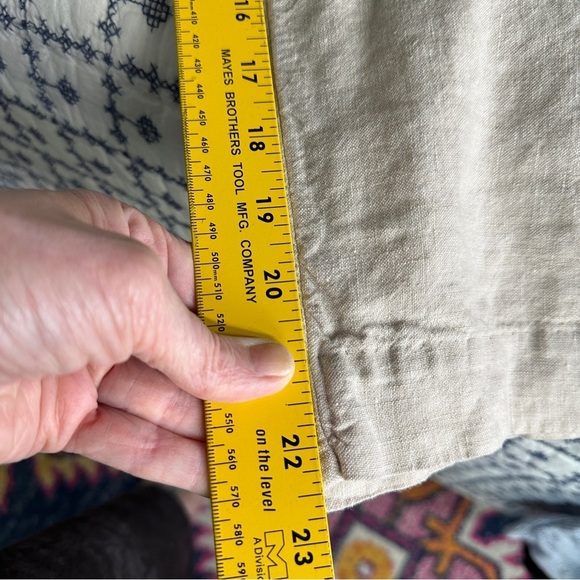 Chicos Size 3 16R Belted Linen Crop Pants Beige Tan Lightweight Breathable Beach - Picture 11 of 12